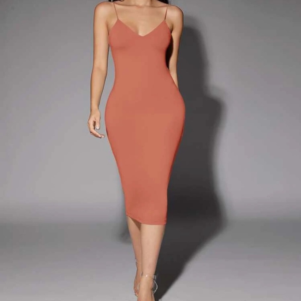 SHEIN Solid Bodycon Dress